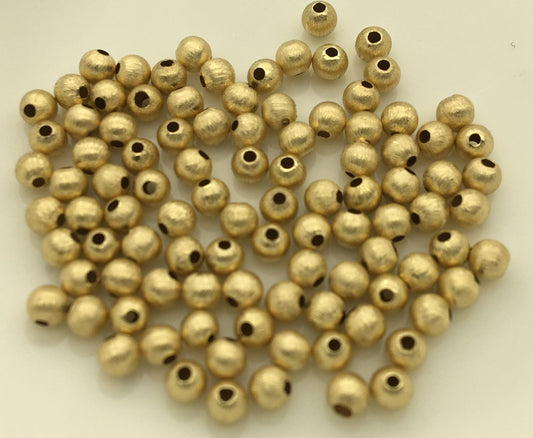 18k Real Yellow 2mm/2.5mm/3mm Gold Frosted ball Style Round Beads, 18k Gold Beads. 18k Spacer Beads,ASG-PJ-005