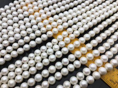 AA+ 8.5-9.5mm white round freshwater pearls,full strand,good luster pearl,RP9-2AY-BDa-1