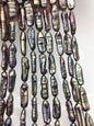 AA+ 8-10mm black thick biwa Pearl Necklace,Genuine Fresh Water Pearl,Wedding Necklace,Mothers Day,ZS-80-10-11