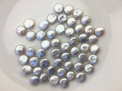 10pcs AAA+ 11-12mm white coin freshwater pearls, flat pearl bead strings,flat round pearls,no hole,COIN11-3A-2