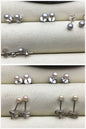 AAA 3-4mm tiny white/pink/purple freshwater pearl stud earrings,Sterling Silver,SE1-008