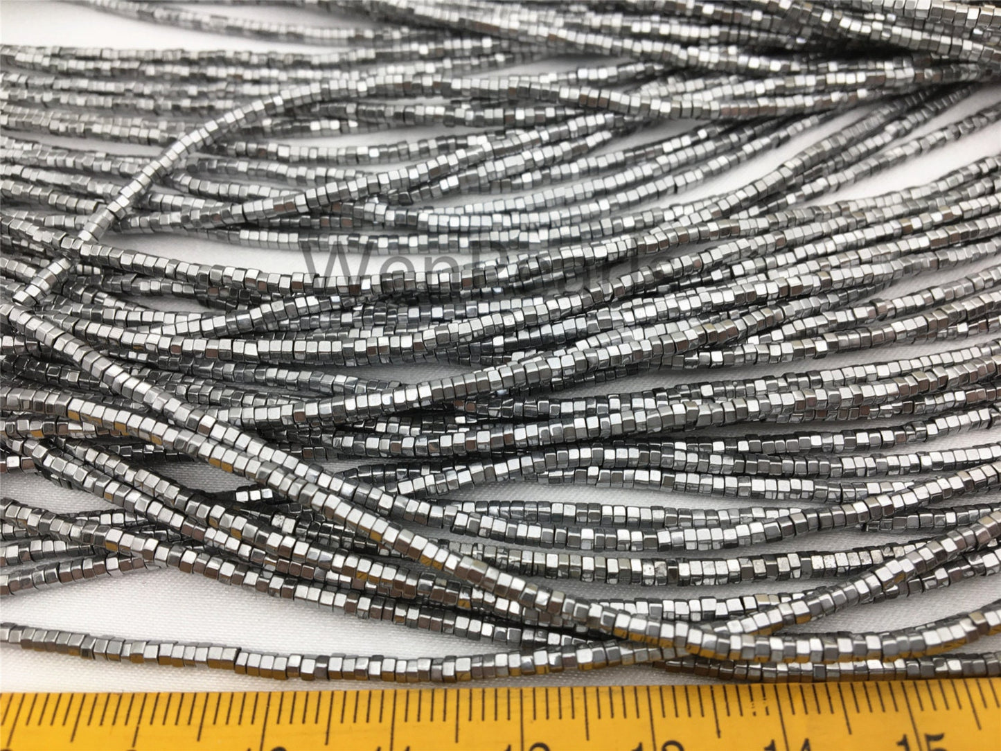 Hematite silver Gray,White Gold,1x2mm Rondelle Beads,AAA, 380 beads,15.5 inches,G50-B12-001