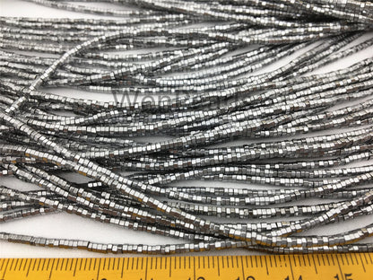 Hematite silver Gray,White Gold,1x2mm Rondelle Beads,AAA, 380 beads,15.5 inches,G50-B12-001