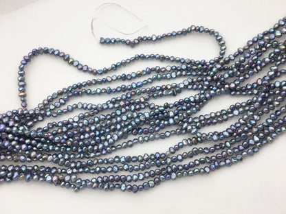 AAA 2-3mm black blue nugget seed pearls,irregular nugget freshwater pearl strand,cheap price,pearl factory china,LM2-3A-4