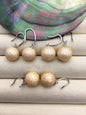1 pair AAA 11-13mm orange handmade carved round pearl dangle earrings,S925 sterling silver earrings,SE3-T9-48