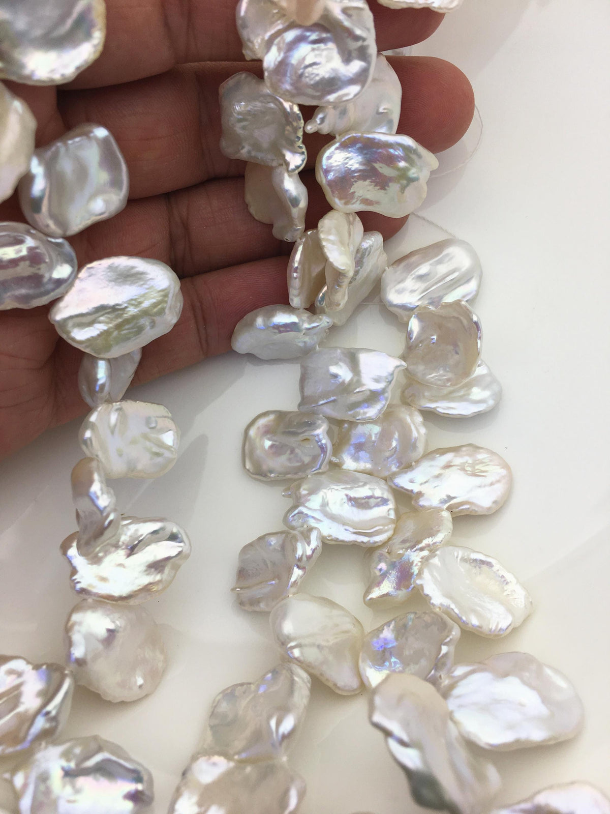 AAA 13-16mm White Keshi Freshwater Pearls,keshi pearl strands,ZS-129-23