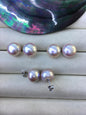 1 pair AAA 11.5-12mm purple rainbow button round Pearl Stud Earrings,freshwater pearl earrings,Wedding,classic pearl studs,SE1-069-26