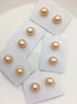 1 pair AAA+ 10-11mm Light Orange Rainbow Round edison freshwater pearl,ED12-3A-1-13