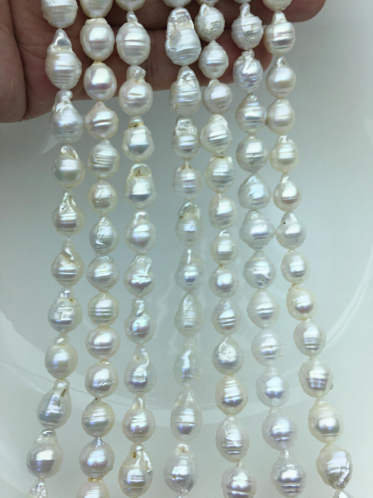 15.5'' AA 8-10mm white flame ball pearl,FL15-2A-5-76