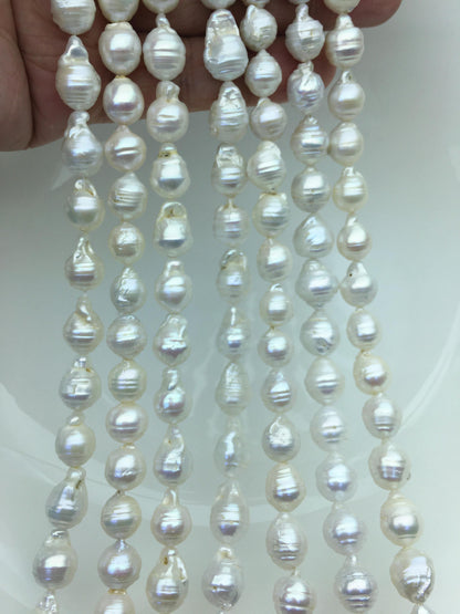 15.5'' AA 8-10mm white flame ball pearl,FL15-2A-5-76