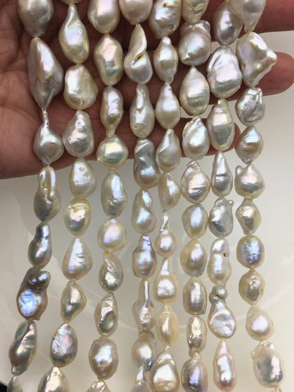 AA+ 10-13mm White Nugget Baroque Shape Freshwater Pearl,ZS-101-2