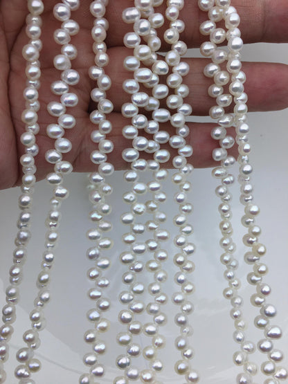AAA 4.5-5mm white rice freshwater pearls,Cultured white rice freshwater pearls beads strand,Valentine's Day gift,LR4-3A-44