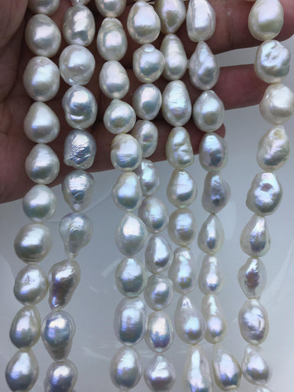 1 strands AA+ 11-13mm big white baroque drop Edison Freshwater Pearl,ED12-2A-5-16