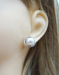 Big Sterling Silver S925 pearl stud earrings,genuine freshwater pearl earrings,bridesmaid,Wedding,Love,bridal,birthday,SE3-029