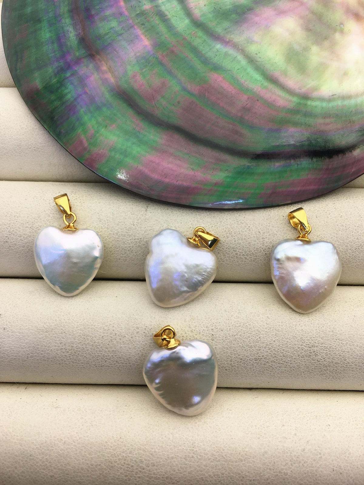 2pcs AAA 14-15mm White Heart pearl pendant,sterling silver pearl pendant,NC1-T13
