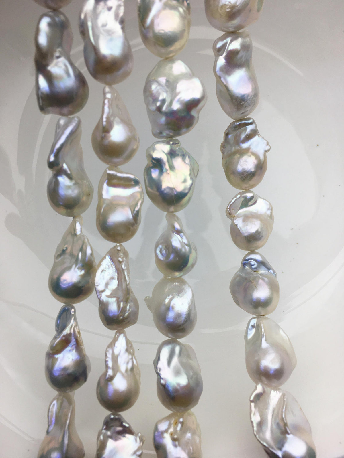 15.5'' AA+ 11-16mm white flame ball pearl,FL15-2A-5-15