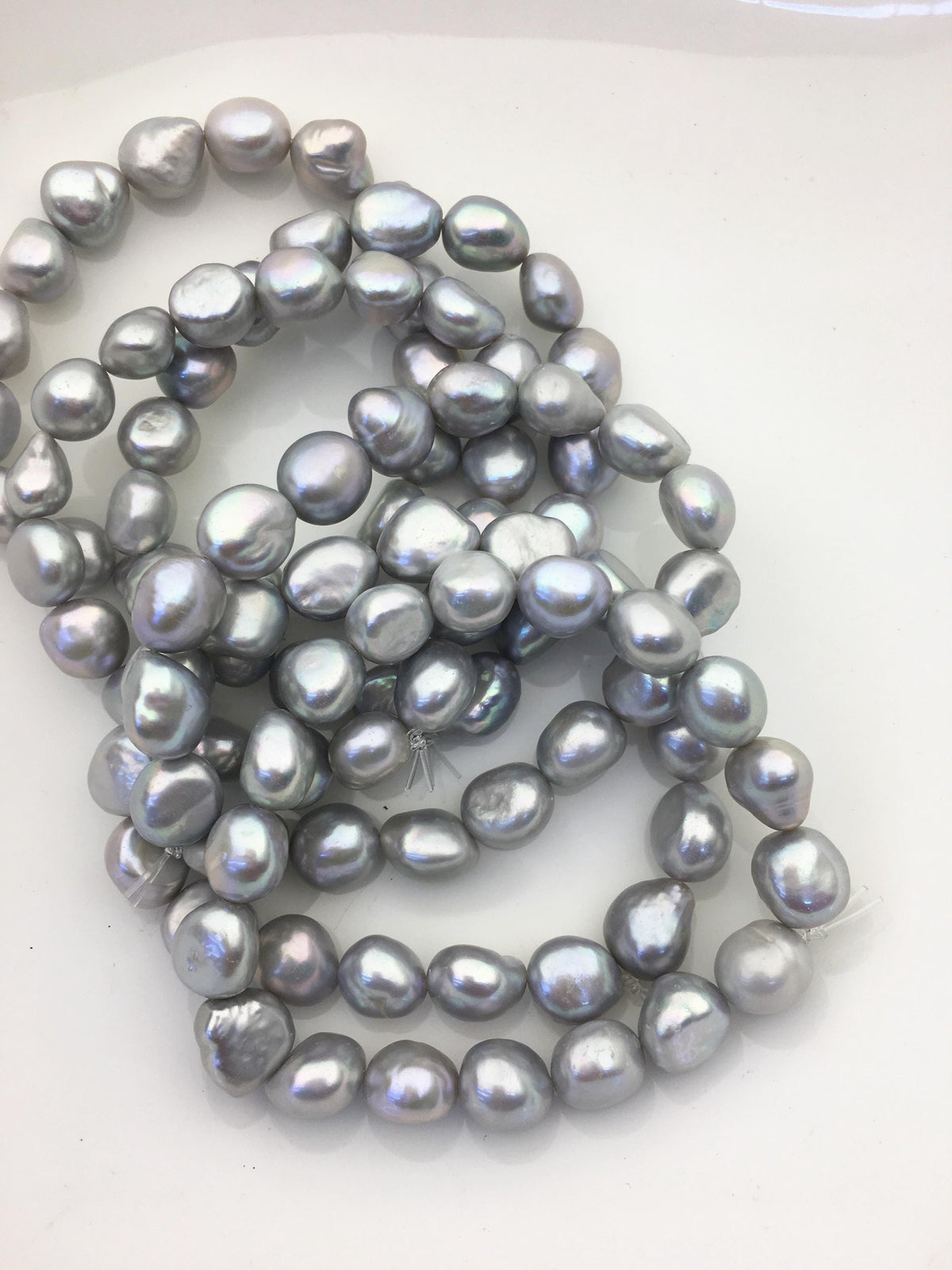 7'' 10mm AAA silver gray nugget Freshwater pearl Elastic string Bracelet,baroque pearl bracelet,B8-T2