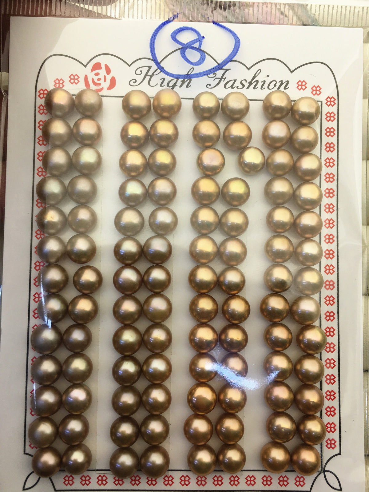 52pairs AAA 6.5-7mm Brown Button Round pearls pairs,for design for stud earrings,BTN6-T2