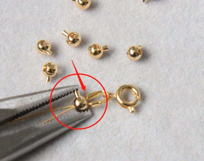 20pcs 3.2mm Yellow/Silver Gold Plated Necklace End,high quality 18k solid gold plated,AAL-003-1