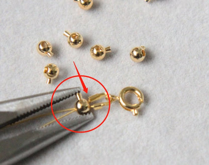 20pcs 3.2mm Yellow/Silver Gold Plated Necklace End,high quality 18k solid gold plated,AAL-003-1