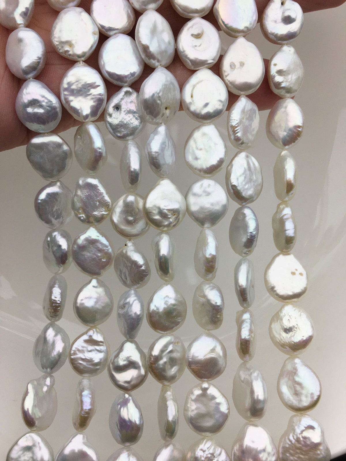 AA+ 11-13mm White Tail Coin freshwater pearls,diy bead,flat round pearl bead,COIN12-2A-2-14