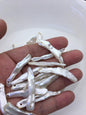 10pcs AAA/AA+ 7-11mm white long biwa keshi Freshwater Pearls, 2.2mm large hole,ZS-80-1-33