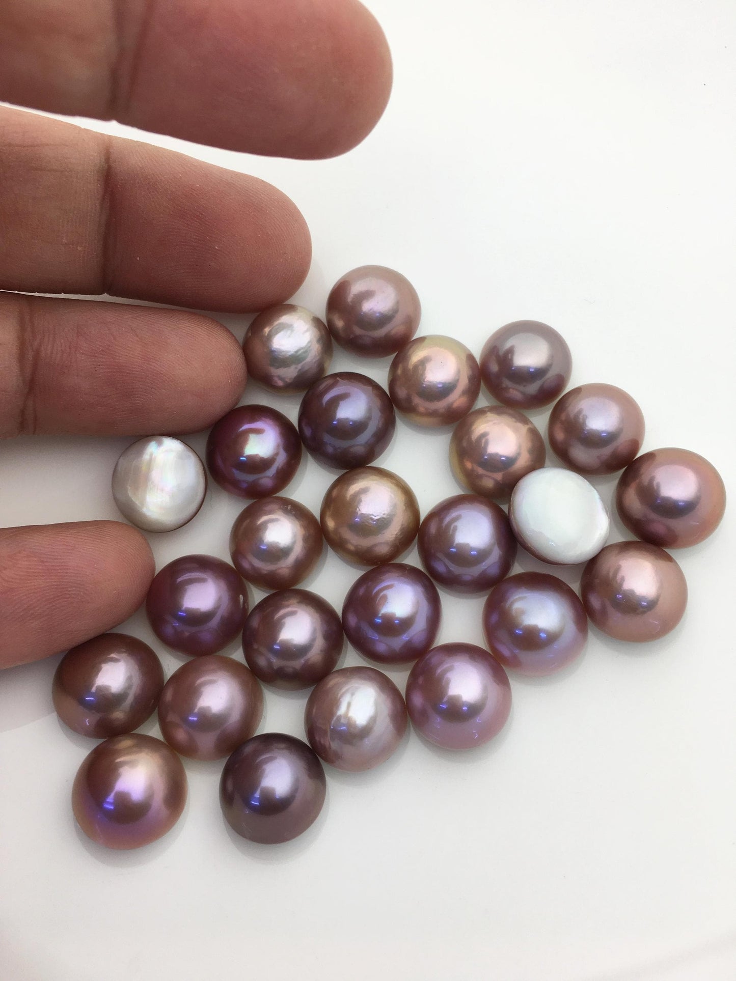 25pcs AAA 12-13mm Baroque Mabe Natural Purple Rainbow Freshwater Pearls,no hole,MB-T55