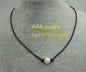 AAA Leather Pearl Choker,pearl choker necklace,Pearl Leather Necklace,Bracelet,Black Leather Pearl necklace,necklaces for women,Le1-004
