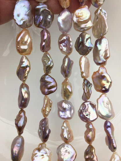 AAA 13-15mm natural pink purple keshi Freshwater Pearl,DIY Loose Freshwater Pearl,wholesale price,china wholesale pearl,ZS-200-121-3