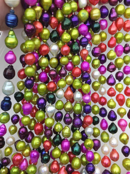 55'' AA+ 7-9mm misc color Tail Nuclear pearl Necklace,Wedding Necklace, Love, Mothers Day,Happiness,wholesale,NPN1-T4-5