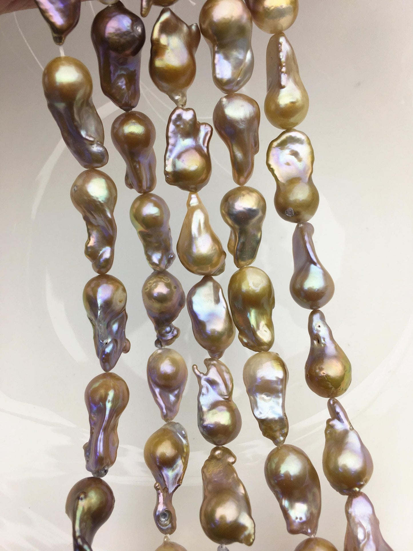 15.5'' 11-13mm Bronze flame ball pearl,FL15-2A-5-49