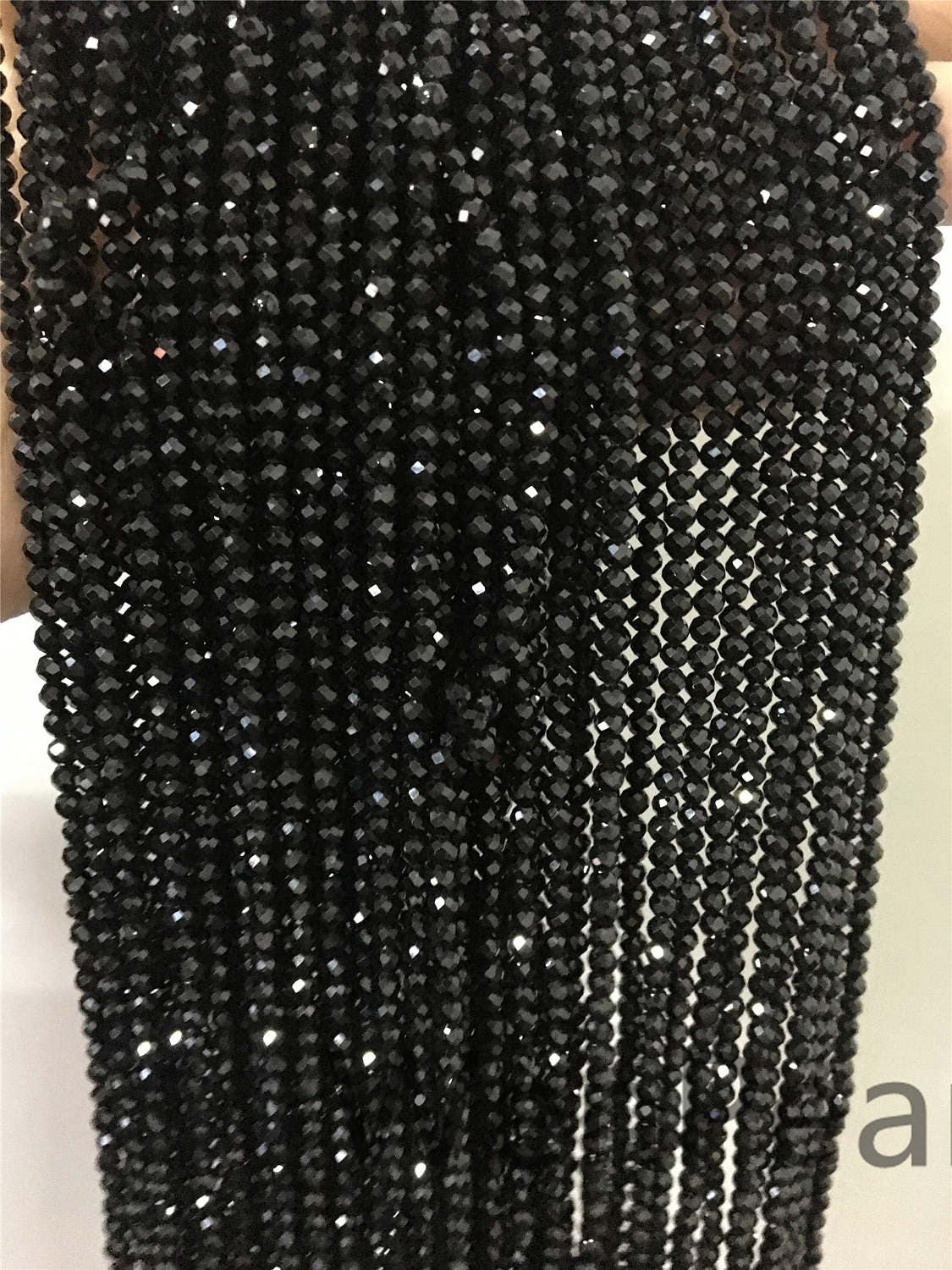 AAA 3mmx3mm Very Shine Black Spinel Rondelle Faceted,15.3 inches,one strand,Semi Precious stone,black spinel beads,SP-R3-005