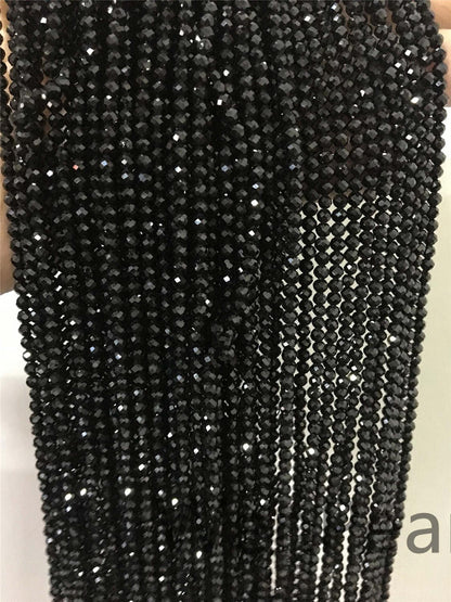 AAA 3mmx3mm Very Shine Black Spinel Rondelle Faceted,15.3 inches,one strand,Semi Precious stone,black spinel beads,SP-R3-005