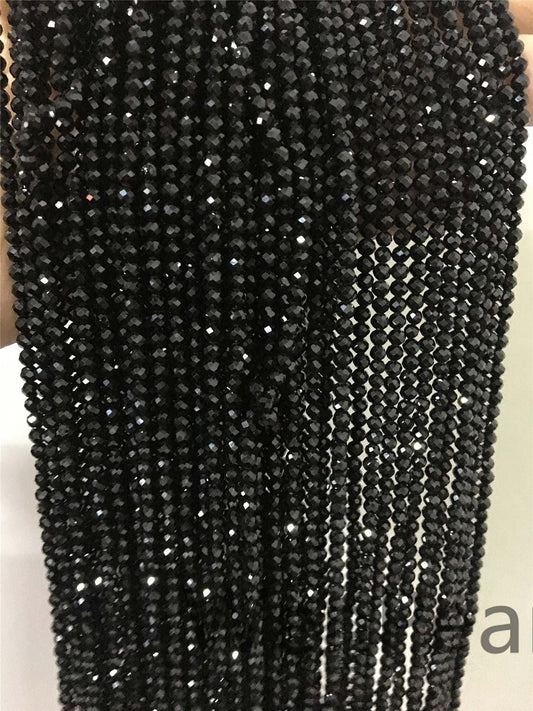 AAA 3mmx3mm Very Shine Black Spinel Rondelle Faceted,15.3 inches,one strand,Semi Precious stone,black spinel beads,SP-R3-005