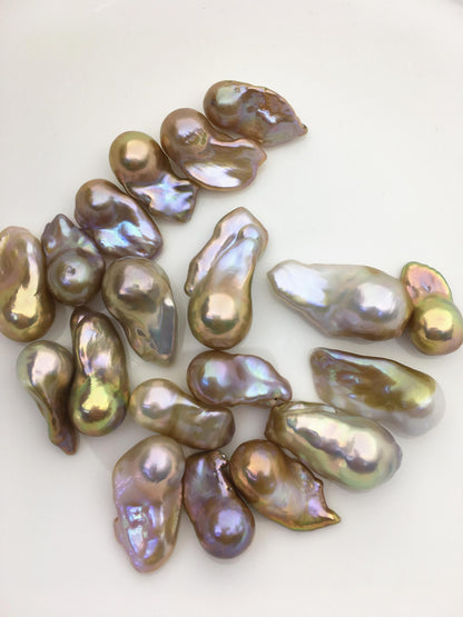19pcs AAA/AA+ 11-16mm Natural Color Flame ball Pearl - no hole,FL15-T4-59