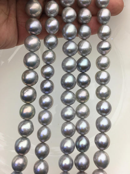 AA+ 11-13mm big gray near round Edison Freshwater Pearl,ED12-2A-5-14
