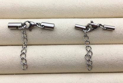 5pcs 2.2mm 3.2mm hole round leather cord bracelet necklace lobster clasp,stainless steel necklace bracelet clasp, AAL-002