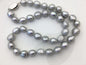 17.5'' AAA 9.3-10.3mm gray nugget pearl Necklace,NPN1-T75