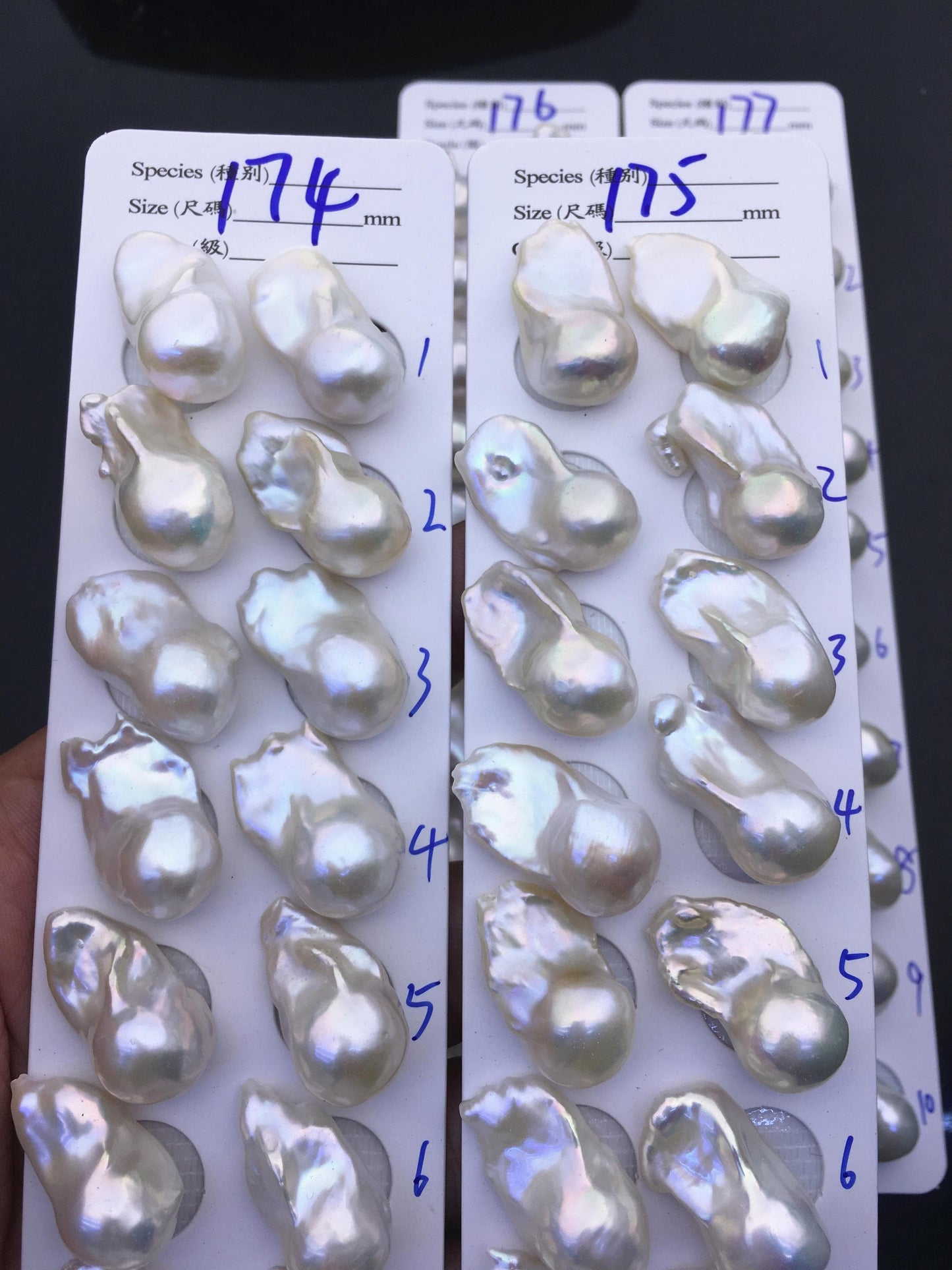 AAA 13-15x18-22mm White Flame ball Pearl Pairs - large Baroque freshwater pearl pairs,top half hole,FL15-3A-8-71