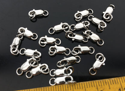 5pcs Sterling Silver Lobster Clasps, 925 Silver Lobster Clasps, Lobster Claw Clasps, Sterling Lobster Clasp,ASL-CL-020