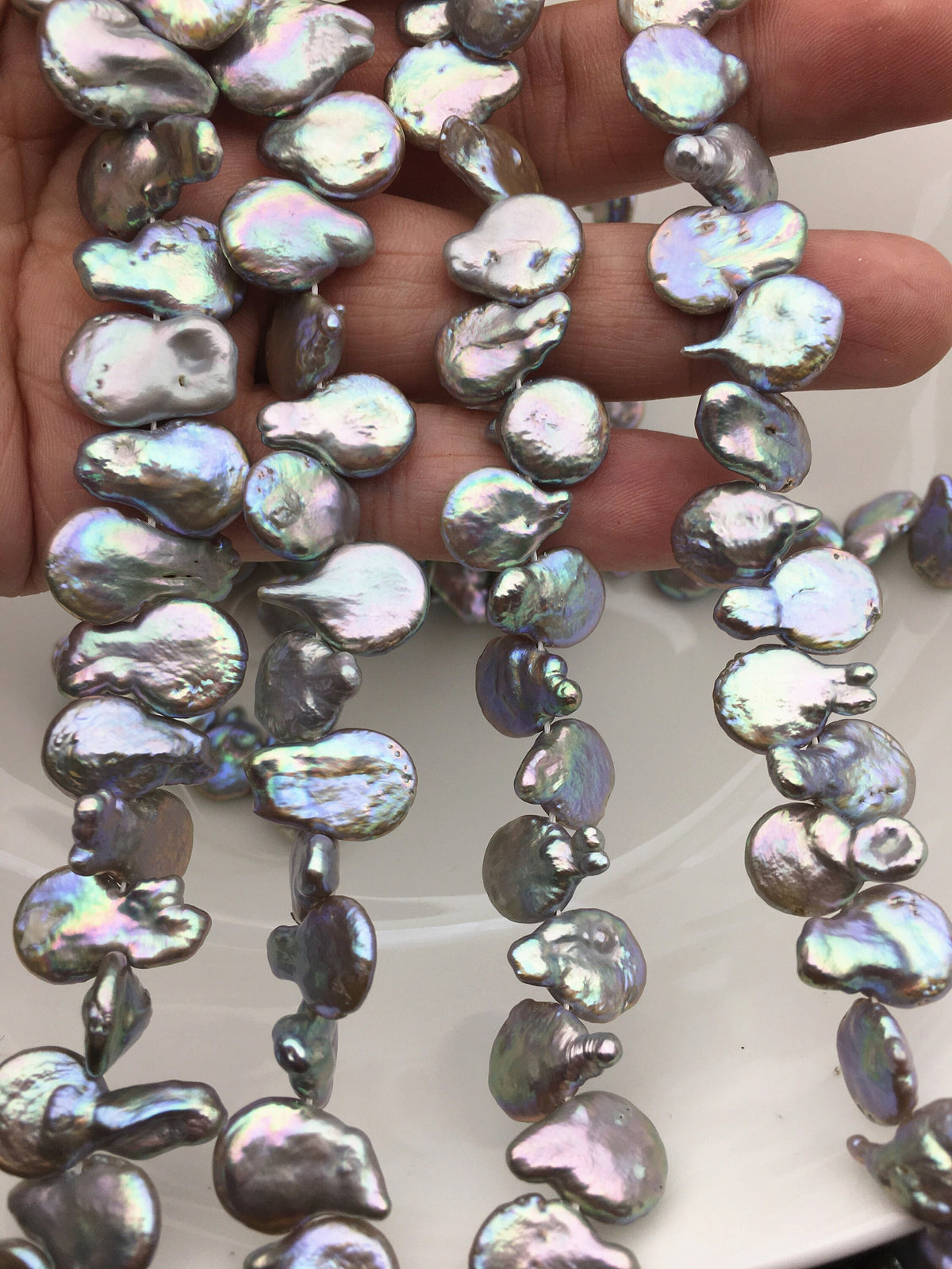 AA 10-11mm Gray Coin freshwater Pearl,COIN10-T1