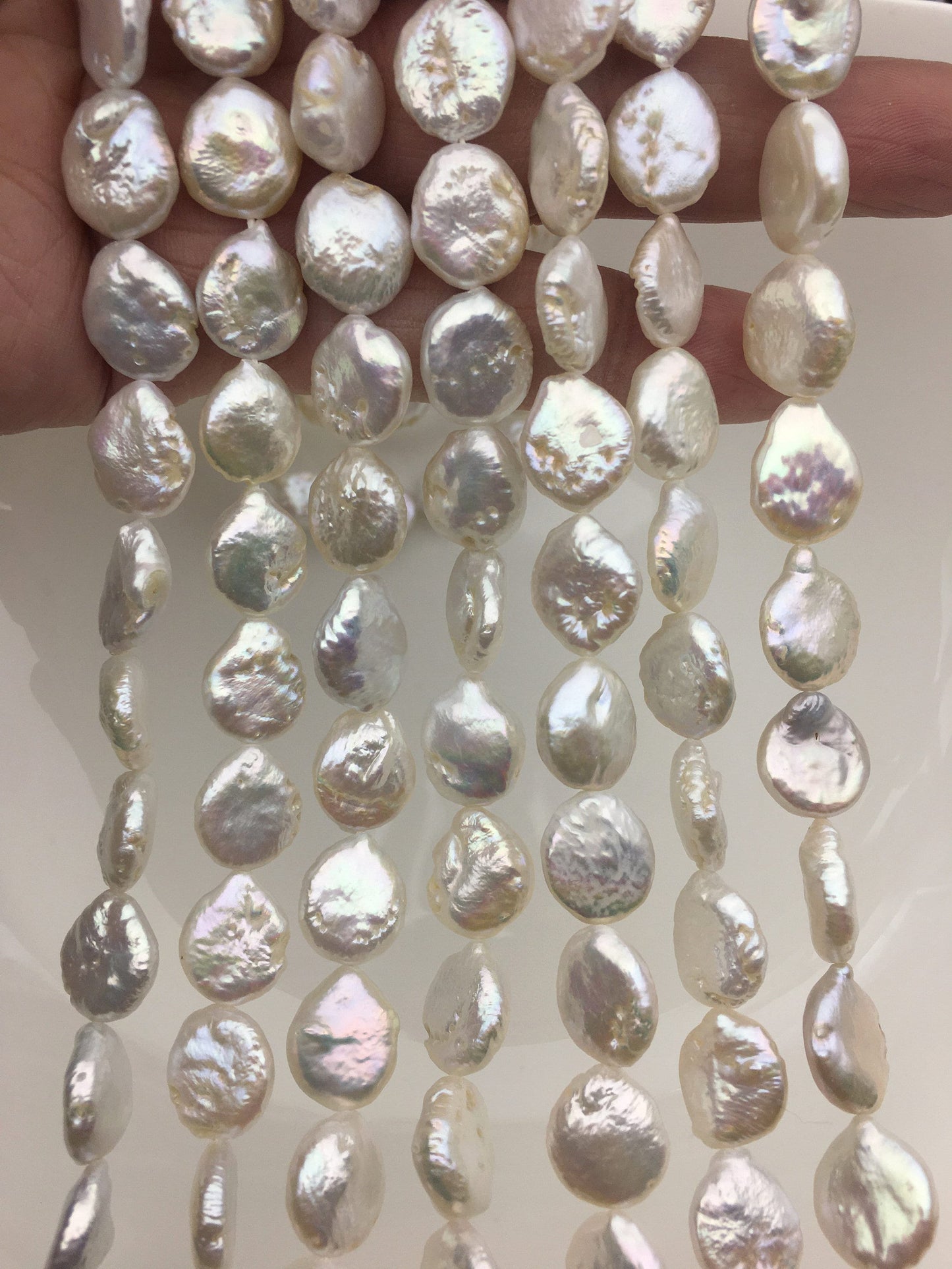 AA 11-12.5mm White Drop Coin freshwater pearls,COIN12-2A-2-21