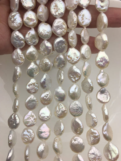 AA 11-12.5mm White Drop Coin freshwater pearls,COIN12-2A-2-21