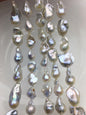 15.5'' AA 12-15mm white flame ball pearl,FL15-2A-5-30