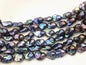 15.5'' AAA 13-17mm Black Green Blue Rainbow flame ball pearl,FL15-3A-7-6