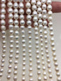 2 strands AA 6.3-7.2mm*6.5-7.5mm white rice pearls,for pearl necklace,for pearl earrings,LR7-2A-2