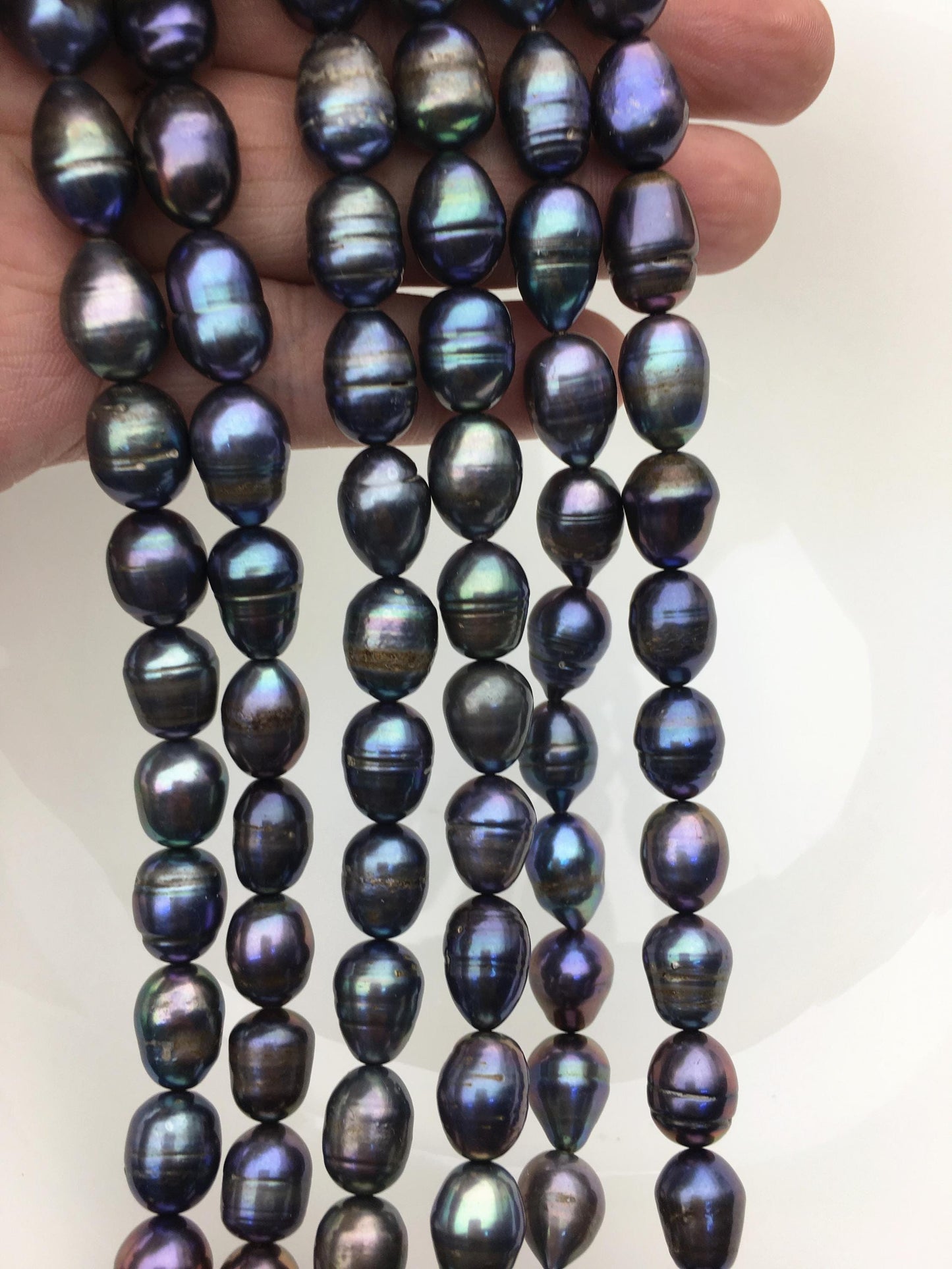 A+ 9.3-10.3mm tahitian like color big rice pearls,Cultured freshwater pearls beads,LR10-2A-20