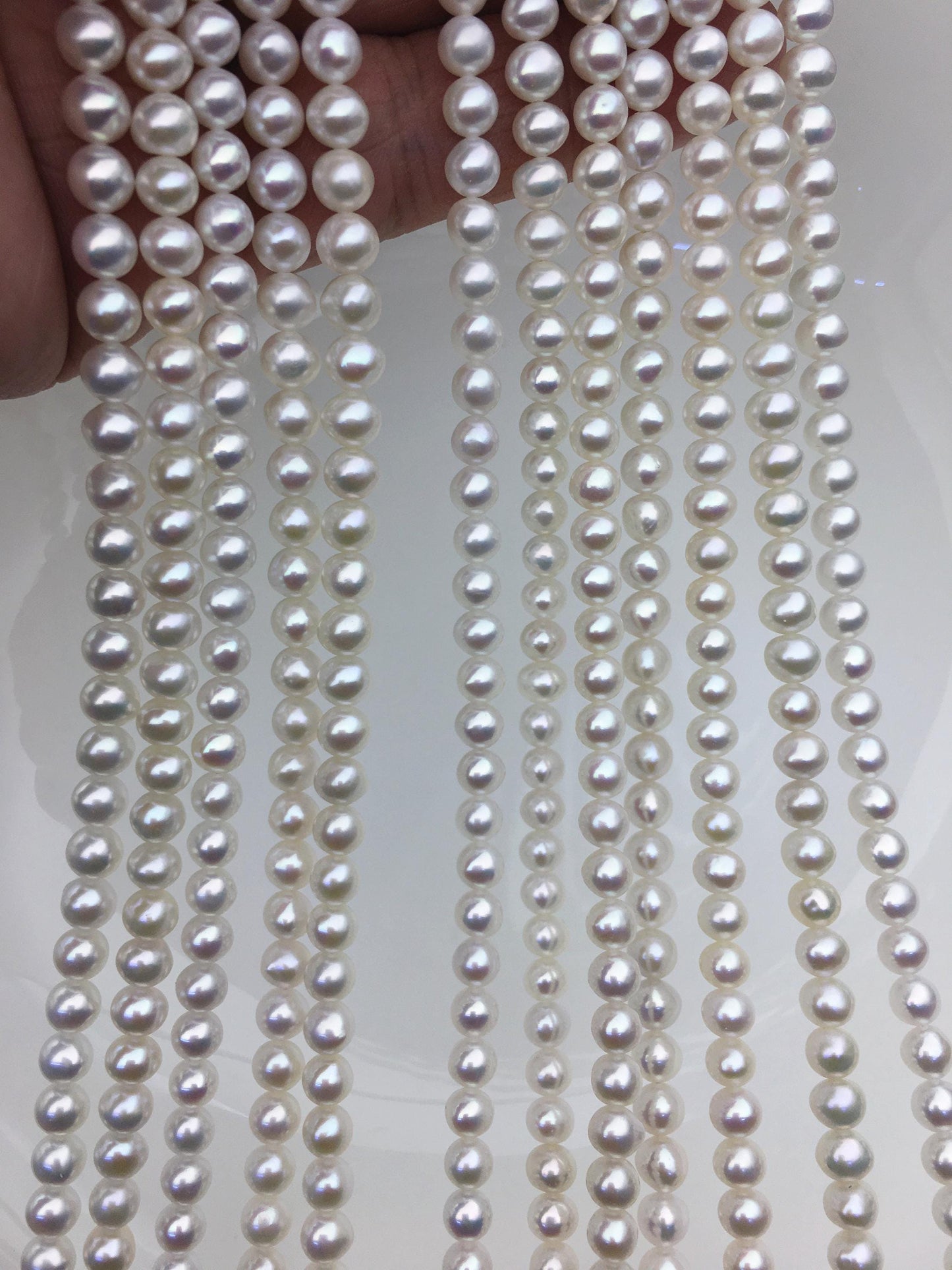 AAA 5-5.5mm white near round freshwater pearls,white freshwater round loose pearl wholesale,tiny pearl supply,RP5-3A-6