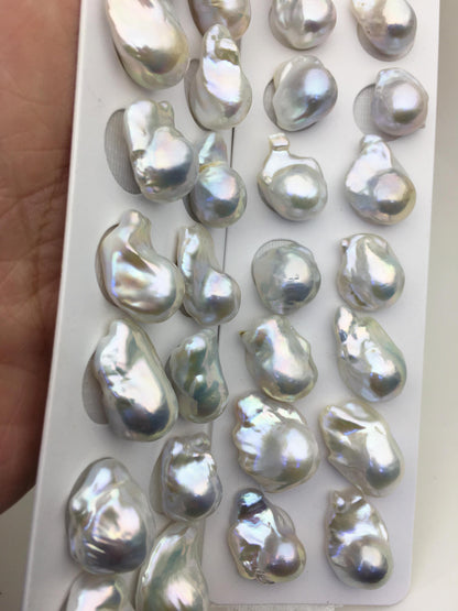 5 pairs AAA- 12-15mm White Flameball Pearl Pairs,no hole,Baroque Cultured Freshwater Pearl,flameball pearls,FL15-3A-13