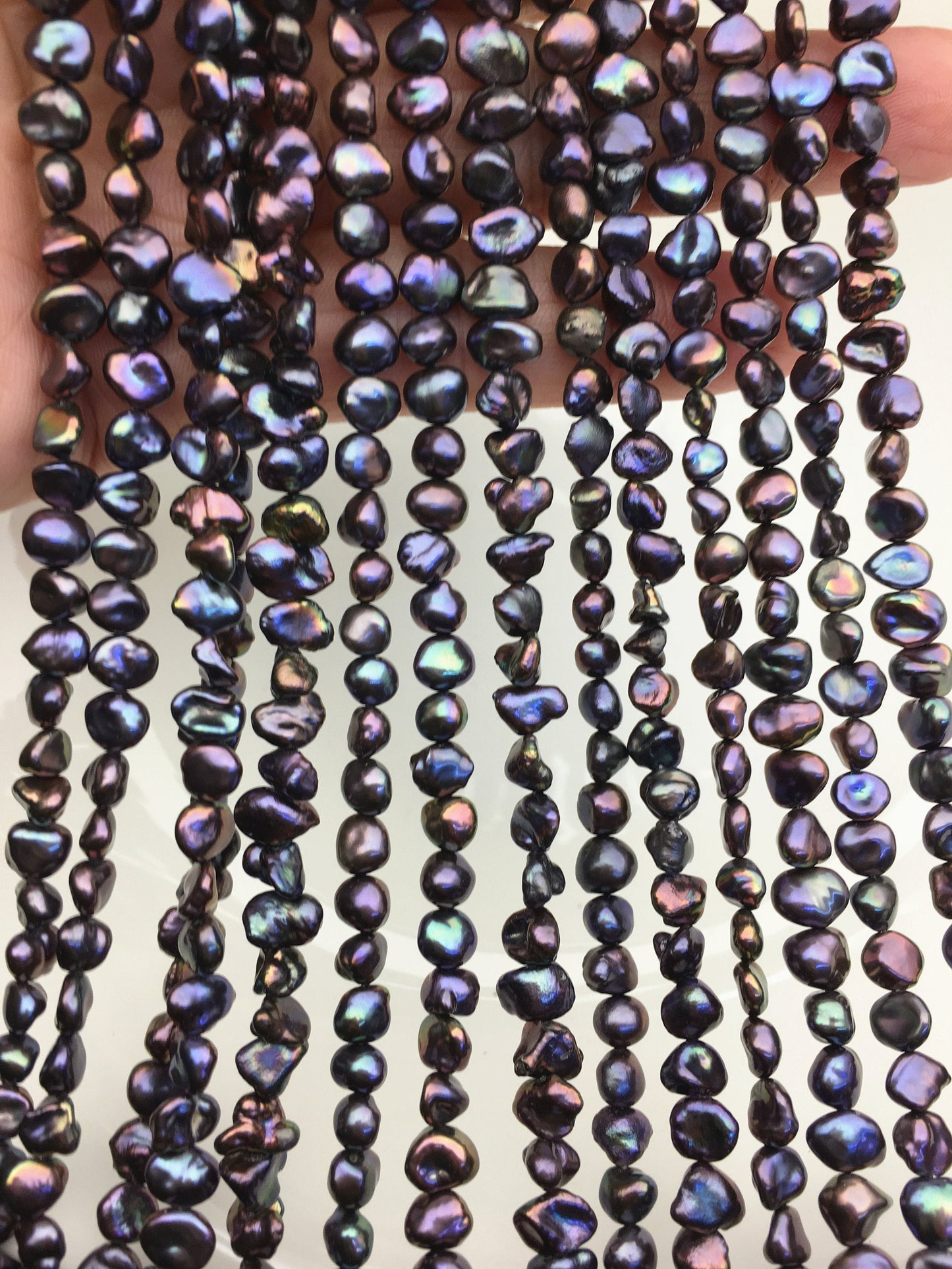 AAA 5-6mm Small Black Rainbow Keshi Freshwater Pearls,ZS-130-5